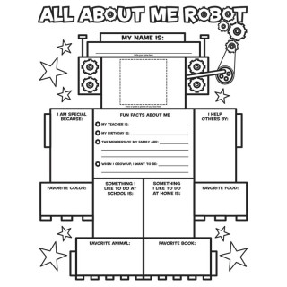 Scholastic Teaching Solutions Graphic Organizer Poster, All-About-Me Robot, Grades K-2