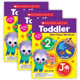 Scholastic Teaching Solutions Toddler Wipe Clean Workbook, Pack of 3