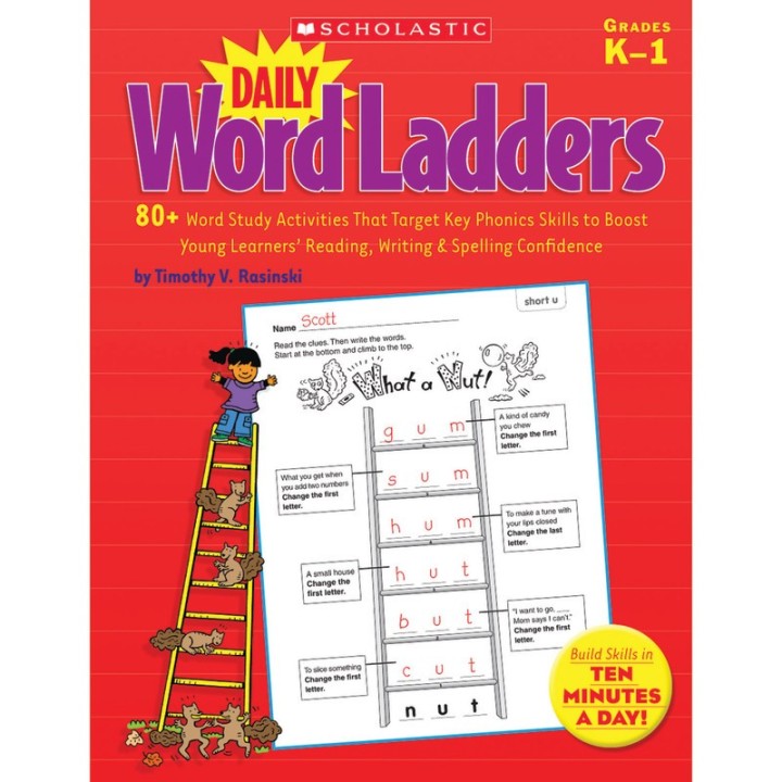 Scholastic Teaching Solutions Daily Word Ladders, Grades K-1, 8-3/8" Width, 10-7/8" Length