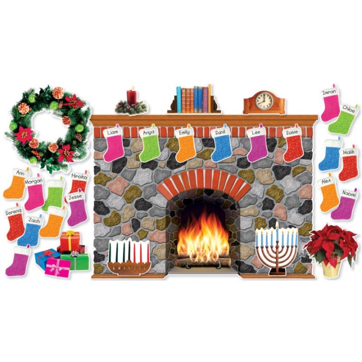 Scholastic Teaching Solutions Holiday Hearth Bulletin Board Set