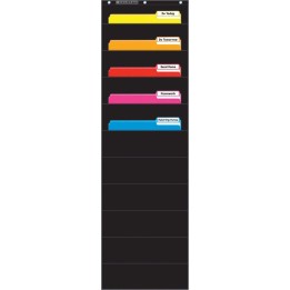 Scholastic Teaching Solutions File Organizer 10-Pocket Chart, 14" x 46-1/2", Black