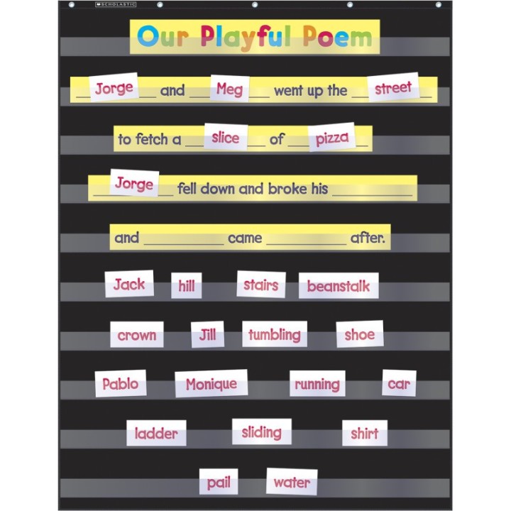 Scholastic Teaching Solutions Standard Pocket Chart, 34" x 44", Black