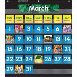 Scholastic Teaching Solutions Monthly Calendar Pocket Chart with Cards, Black
