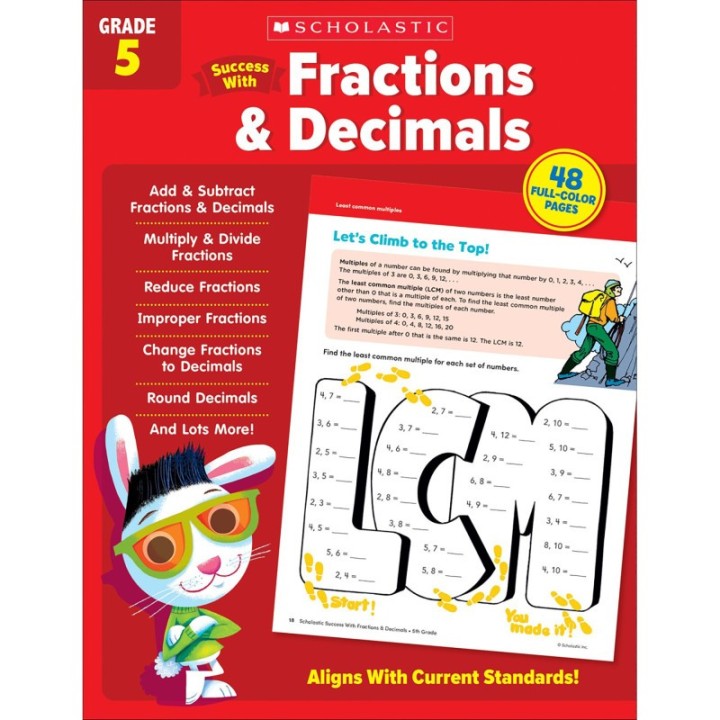 Scholastic Teaching Solutions Success With Fractions & Decimals: Grade 5