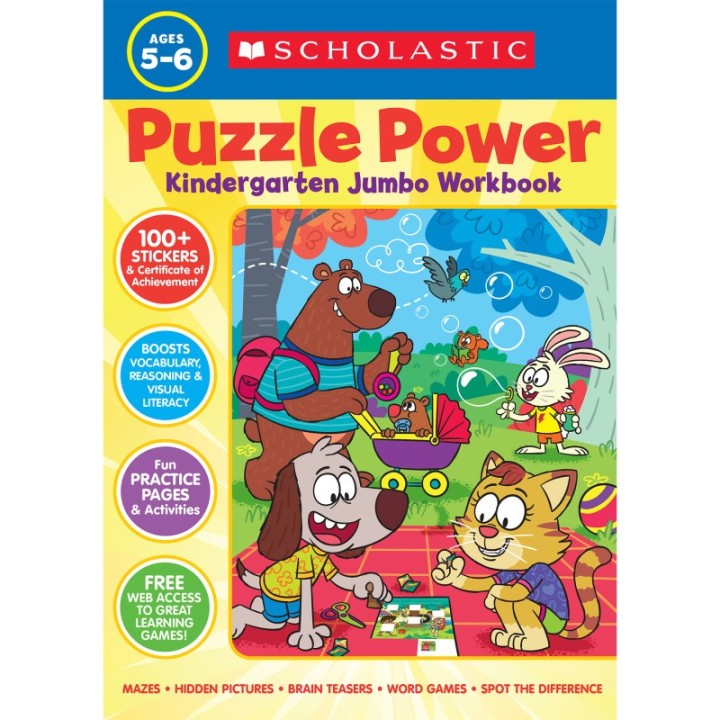 Scholastic Teaching Solutions Puzzle Power Kindergarten Jumbo Workbook