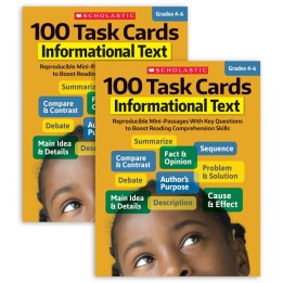 Scholastic Teaching Solutions 100 Task Cards: Informational Text Activity Book, Grade 4-6, Pack of 2
