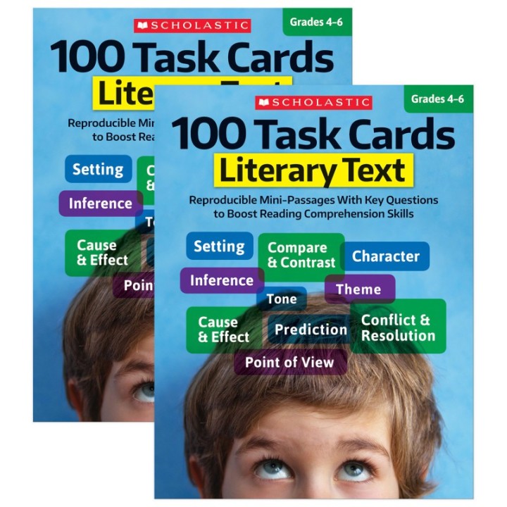 Scholastic Teaching Solutions 100 Task Cards: Literary Text Book, Grade 4-6, Pack of 2