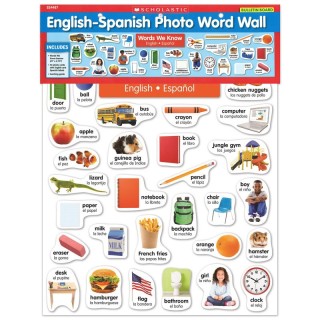 Scholastic Teaching Solutions English-Spanish Photo Word Wall Bulletin Board Set