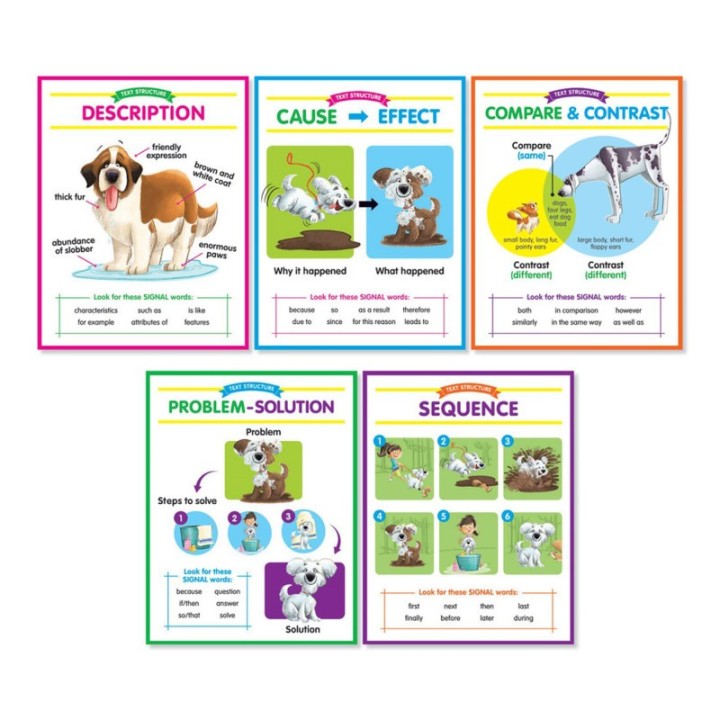 Scholastic Teaching Solutions Anchor Chart Set: Text Structures Bulletin Board Set