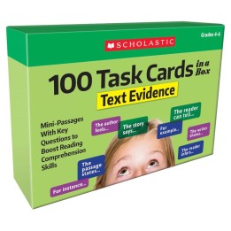 Scholastic Teaching Solutions 100 Task Cards in a Box: Text Evidence
