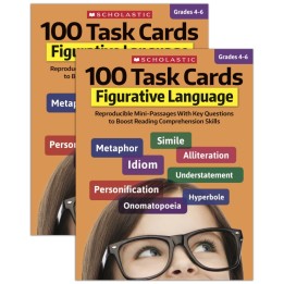 Scholastic Teaching Solutions 100 Task Cards: Figurative Language Activity Book, Pack of 2