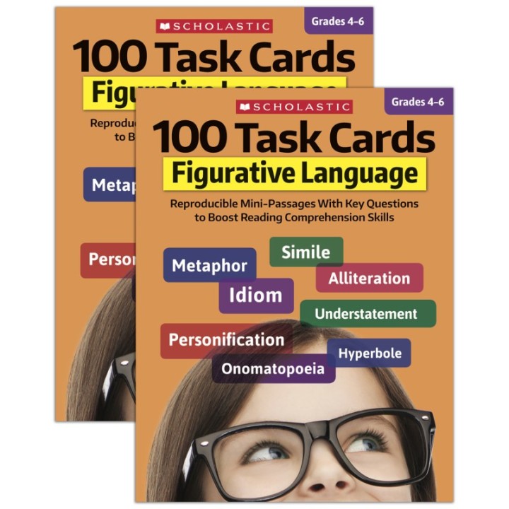Scholastic Teaching Solutions 100 Task Cards: Figurative Language Activity Book, Pack of 2