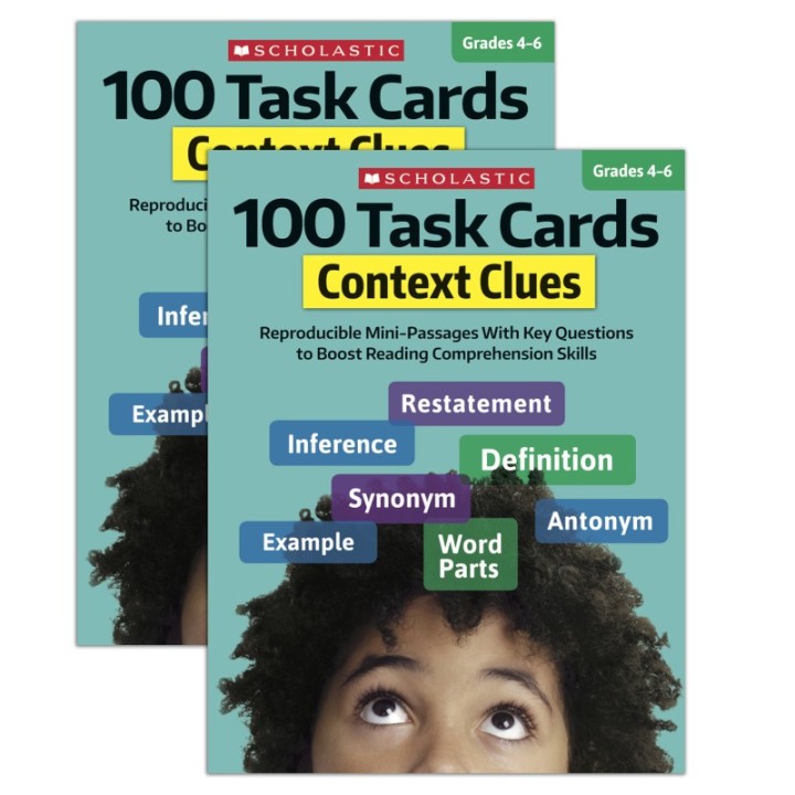 Scholastic Teaching Solutions 100 Task Cards: Context Clues Activity Book, Pack of 2