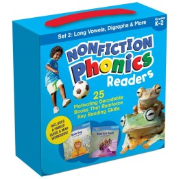 Scholastic Teaching Solutions Nonfiction Phonics Readers: Long Vowels, Digraphs & More, Single-Copy Set, 25 Books