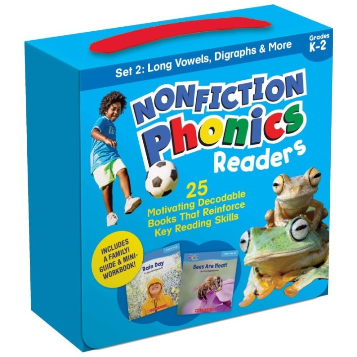 Scholastic Teaching Solutions Nonfiction Phonics Readers: Long Vowels, Digraphs & More, Single-Copy Set, 25 Books