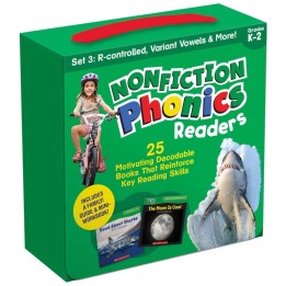 Scholastic Teaching Solutions Nonfiction Phonics Readers: R-controlled, Variant Vowels & More, Single-Copy Set, 25 Books