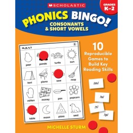 Scholastic Teaching Solutions Phonics Bingo: Consonants & Short Vowels Activity Book