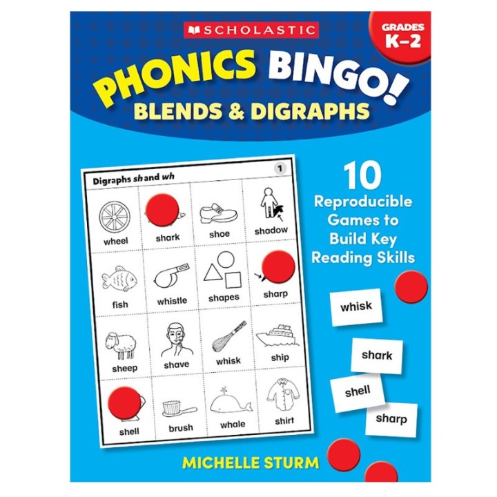 Scholastic Teaching Solutions Phonics Bingo: Blends & Digraphs Activity Book