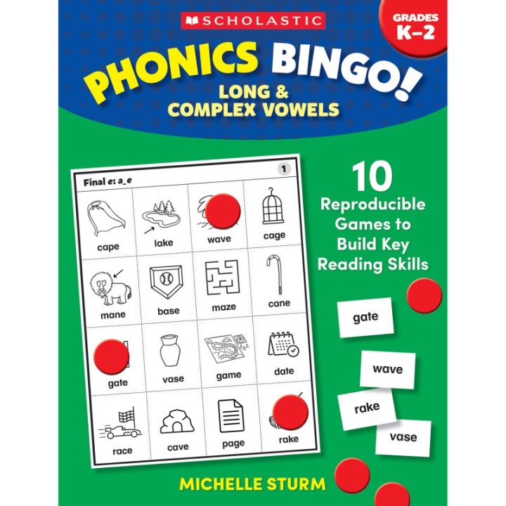 Scholastic Teaching Solutions Phonics Bingo: Long & Complex Vowels Activity Book