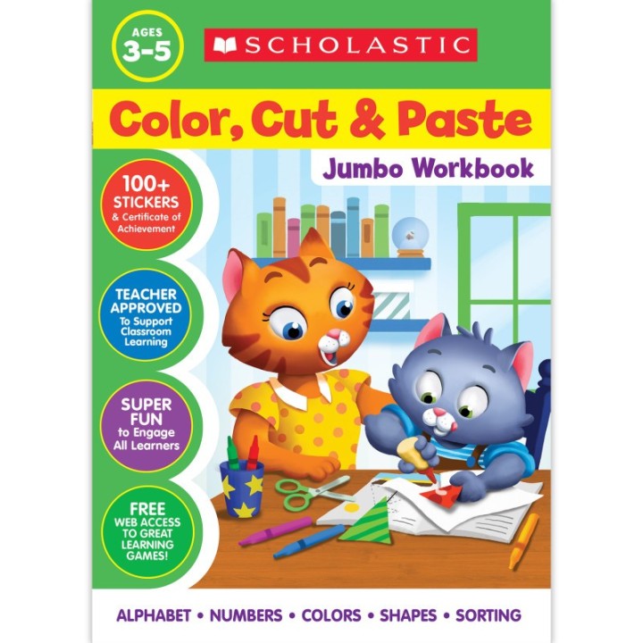 Scholastic Teaching Solutions Color, Cut & Paste Jumbo Workbook