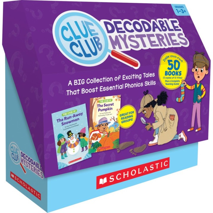 Scholastic Teaching Solutions Clue Club Decodable Mysteries, Multi-Copy Set, 50 Books