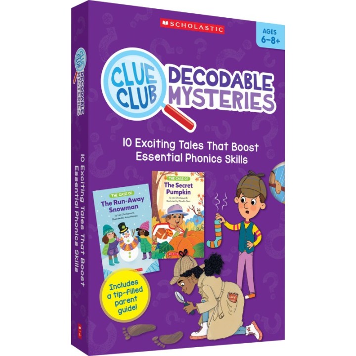 Scholastic Teaching Solutions Clue Club Decodable Mysteries, Single-Copy Set, 10 Books