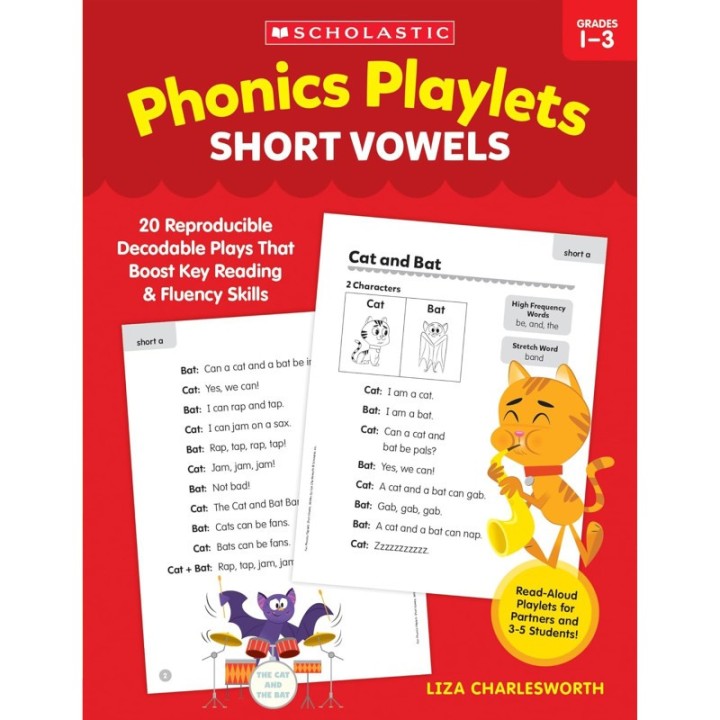 Scholastic Teaching Solutions Phonics Playlets: Short Vowels Activity Book