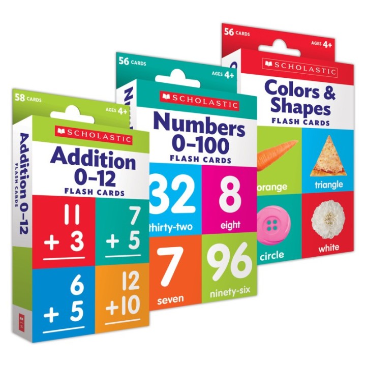Scholastic Teaching Solutions Flash Cards: Math Set 1, 3 Sets