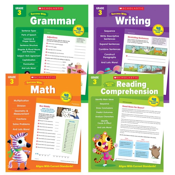 Scholastic Teaching Solutions Scholastic Third Grade Success Workbooks, 4 Book Set