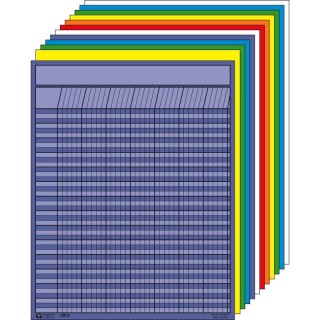 Creative Shapes Etc. Vertical Incentive Chart, 28" x 22", Assorted Colors, Pack of 12