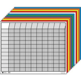 Creative Shapes Etc. Horizontal Incentive Chart, 22" x 28", Assorted Colors, Pack of 12