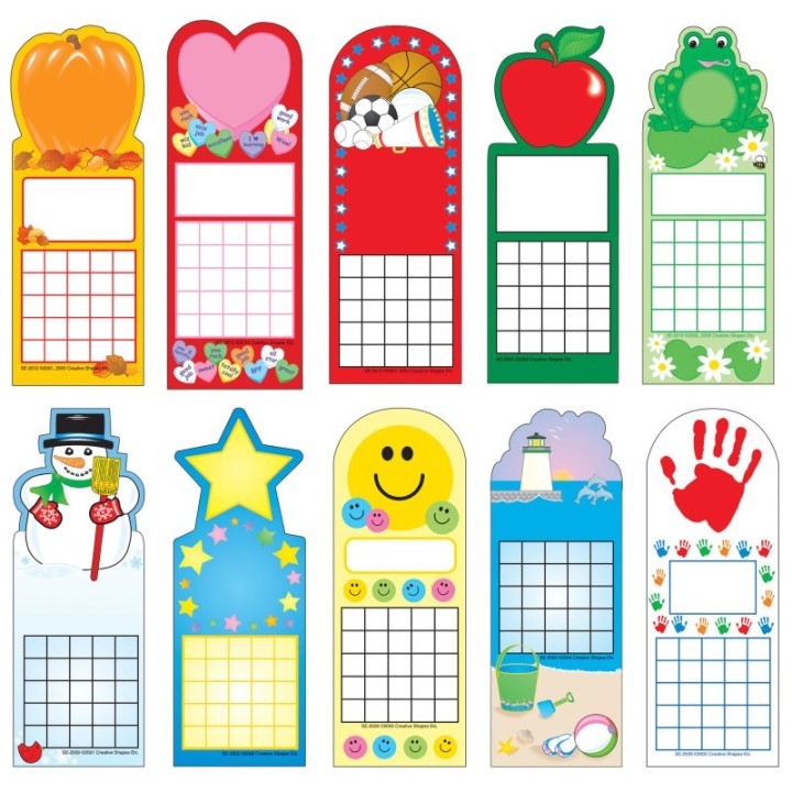 Creative Shapes Etc. Personal Incentive Charts Seasonal Pack, 240 Charts