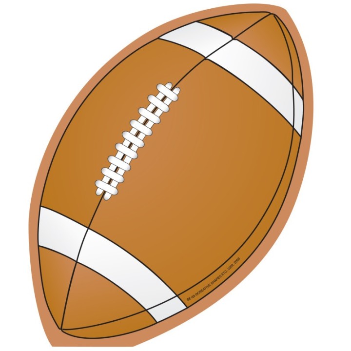 Creative Shapes Etc. Football Large Notepad, 5" x 7", 50 Sheets