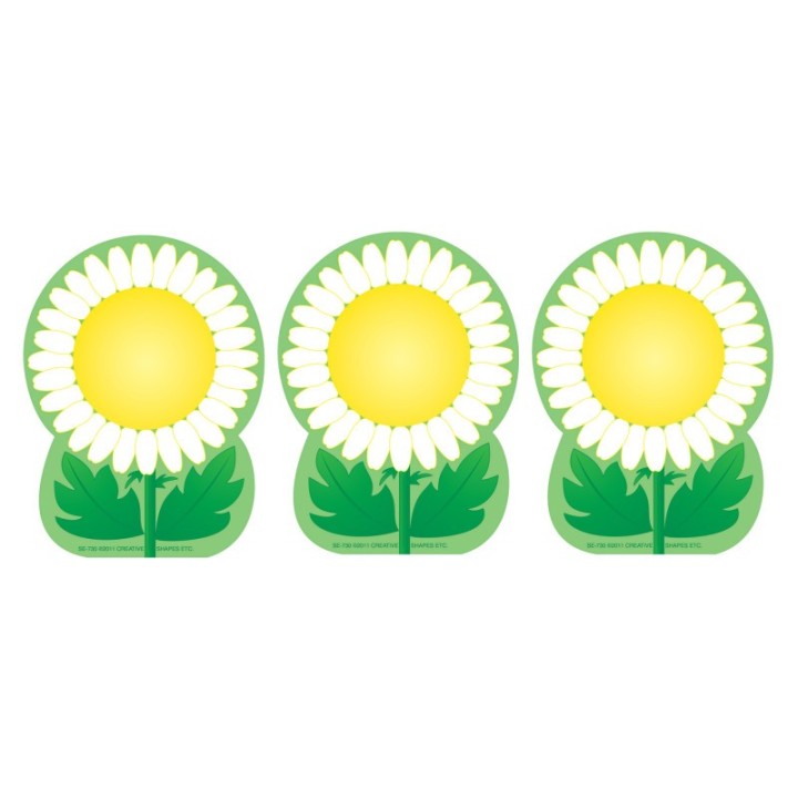 Creative Shapes Etc. Creative Shapes Notepad, Daisy, Mini, Pack of 3