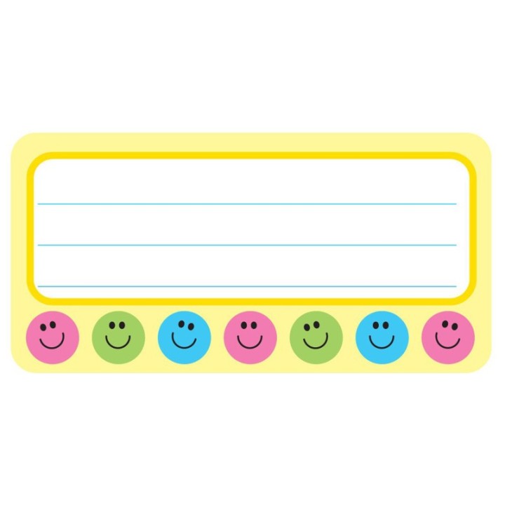 Creative Shapes Etc. Smile Nametags, 1-5/8" x 3-1/4" , Pack of 36