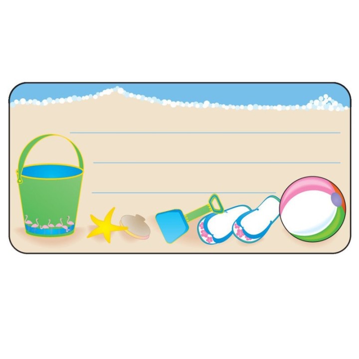 Creative Shapes Etc. Beach Nametags, 1-5/8" x 3-1/4" , Pack of 36