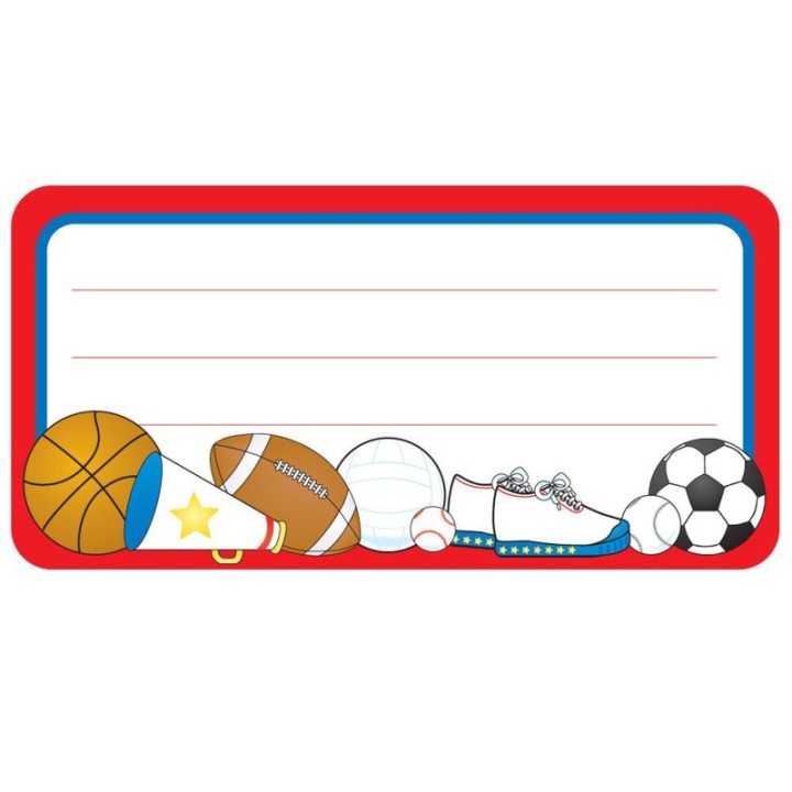 Creative Shapes Etc. Sports Nametags, 1-5/8" x 3-1/4" , Pack of 36