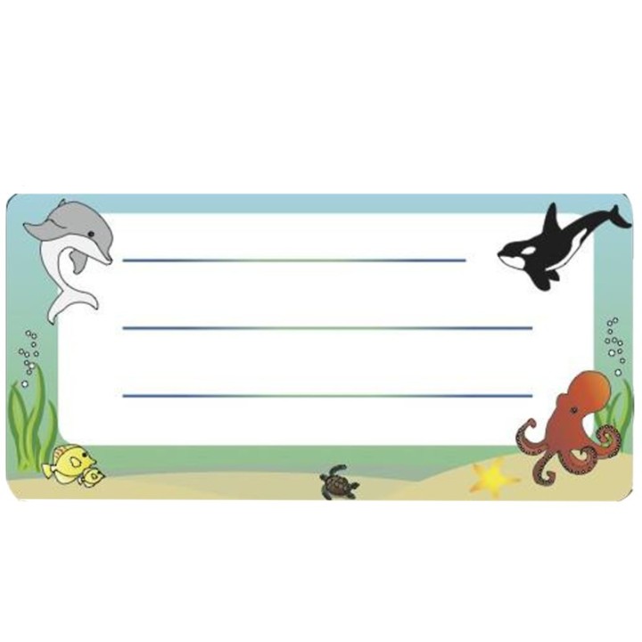 Creative Shapes Etc. Ocean Life Nametags, 1-5/8" x 3-1/4" , Pack of 36