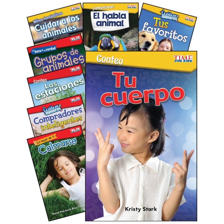 Teacher Created Materials TIME FOR KIDS Math/Science Spanish Grades K-1: 8-Book Set