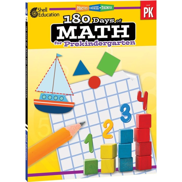 Shell Education 180 Days of Math Workbook, Grade PreK