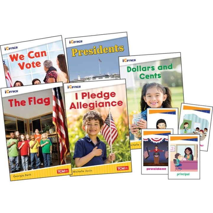 Teacher Created Materials iCivics Grade K: Leadership & Responsibility 5-Book Set + Game Cards