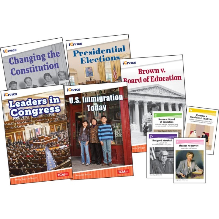 Teacher Created Materials iCivics Grade 1: Leadership & Responsibility 5-Book Set + Game Cards