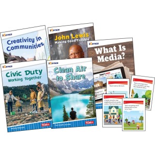 Teacher Created Materials iCivics Grade 3: Community & Social Awareness 5-Book Set + Game Cards