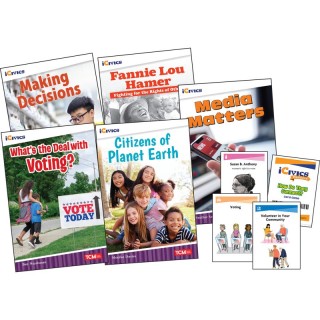 Teacher Created Materials iCivics Grade 4: Community & Social Awareness 5-Book Set + Game Cards