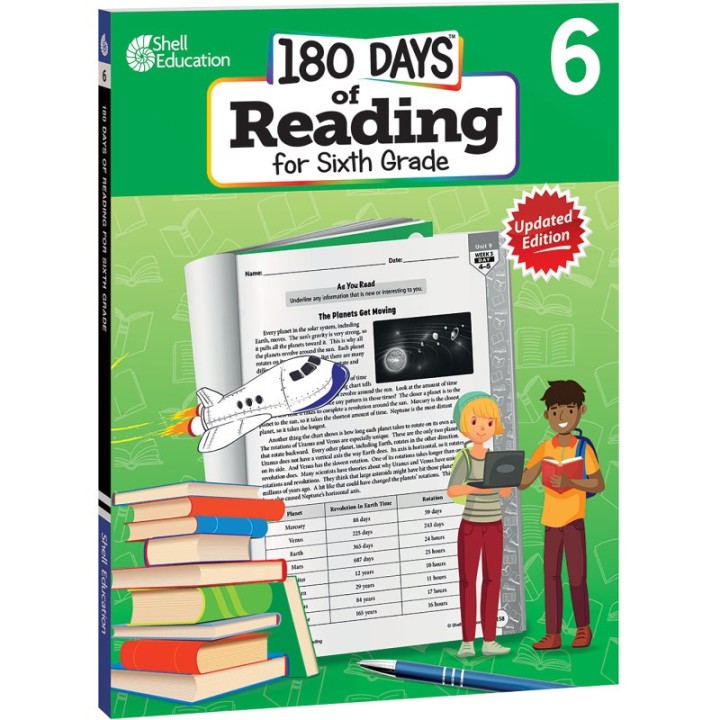 Shell Education 180 Days of Reading 2nd Edition, Grade 6