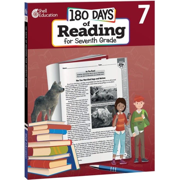 Shell Education 180 Days of Reading 2nd Edition, Grade 7