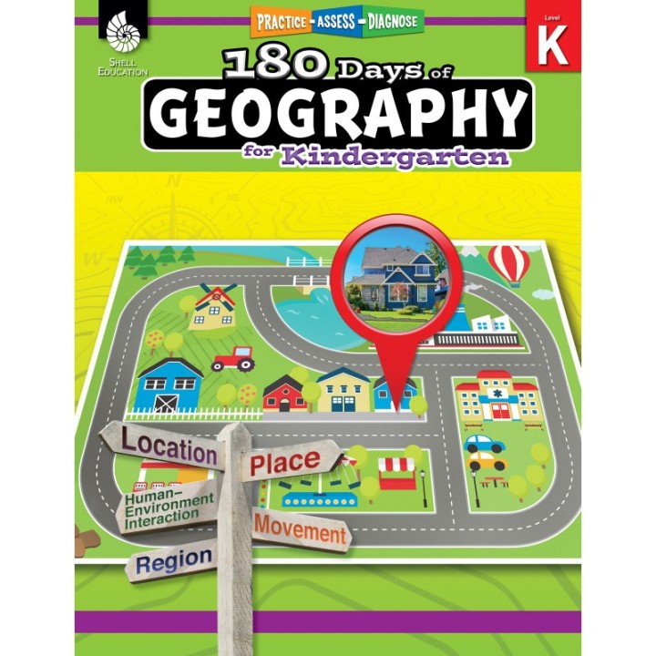 Shell Education 180 Days of Geography for Kindergarten
