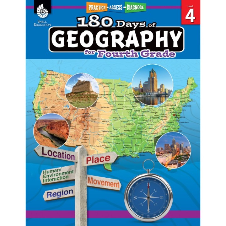 Shell Education 180 Days of Geography, Grade 4