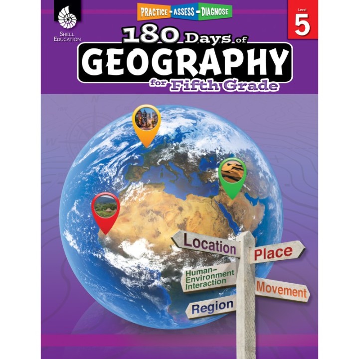 Shell Education 180 Days of Geography for Fifth Grade