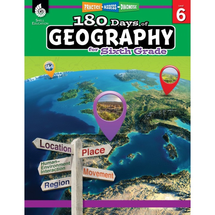 Shell Education 180 Days of Geography for Sixth Grade